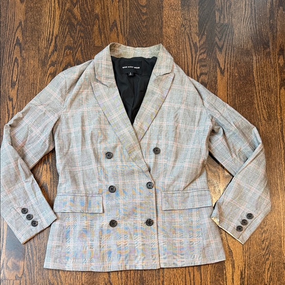 Who What Wear Jackets & Blazers - Who What Wear double-breasted plaid jacket women’s size small